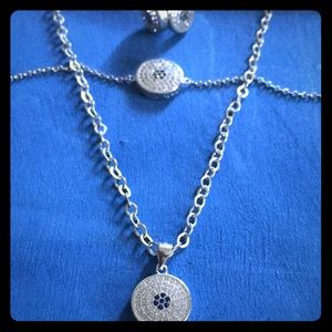 Sterling silver necklace,bracelet and earring